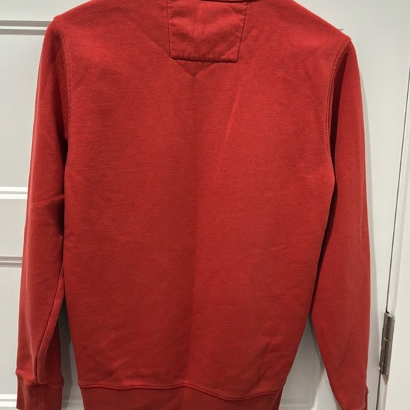 Banana Republic Red Crewneck Sweatshirt XS BR Logo Patch Cotton Blend Pullover - Picture 3 of 5